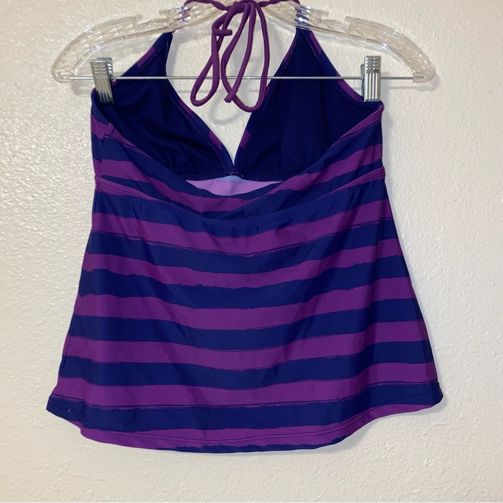 Swim Top - Converse purple and blue striped bathing top - Medium - Picture 4 of 7